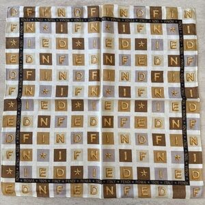 Fendi Brown and Gold Logo Grid Scarf